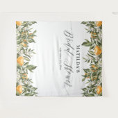Rustoorkaars oranje citrus botanische bruidsshower wandkleed (Voorkant (horizontaal))