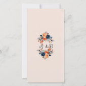 Rustoorkleurig en Blauw Trouwleeswijzer Bedankkaart (Achterkant)