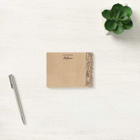Rustoque Kraft Bomen Illustratie Persoonlijk Post-it® Notes (Kantoor)