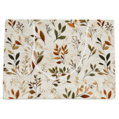 Rustoze Geperste Bladeren Patroon –Herfst Botanisc Groot Cadeauzakje (Voorkant)