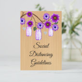 Rustoze Paarse Bloemige Pot Veiligheidsmaatregelen Informatiekaartje (Staand voorkant)