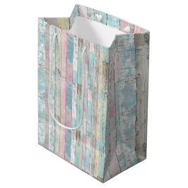 Rustoze Pastelkleurige Houten Paneel Cadeaubag Medium Cadeauzakje