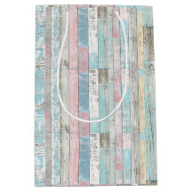 Rustoze Pastelkleurige Houten Paneel Cadeaubag