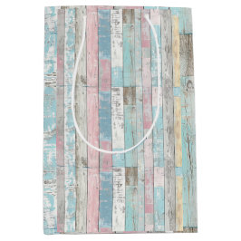 Rustoze Pastelkleurige Houten Paneel Cadeaubag Medium Cadeauzakje