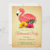 rustpartij: Floral Flamingo Retirement Party Kaart (Voorkant)
