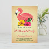  rustpartij: Floral Flamingo Retirement Party Kaart (Staand voorkant)