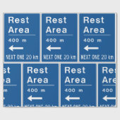 Rustplaats 400m Links Wegbord Cadeaupapier (Vlak)
