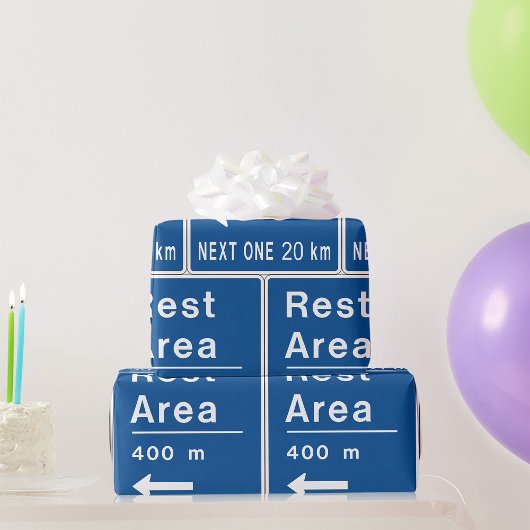 Rustplaats 400m Links Wegbord Cadeaupapier