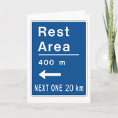 Rustplaats 400m Links Wegbord Kaart (Voorkant)
