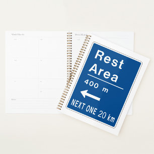 Rustplaats 400m Links Wegbord Planner
