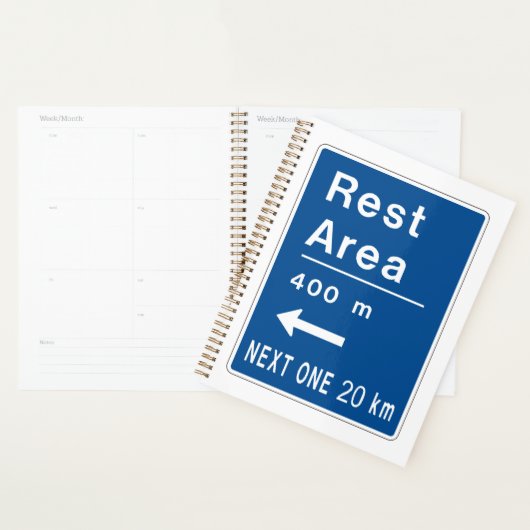 Rustplaats 400m Links Wegbord Planner (Display)