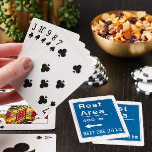 Rustplaats 400m Links Wegbord Pokerkaarten