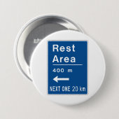 Rustplaats 400m Links Wegbord Ronde Button 7,6 Cm (Voorkant /achterkant)
