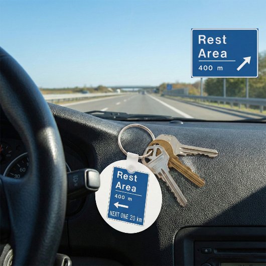 Rustplaats 400m Links Wegbord Sleutelhanger