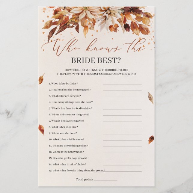 Rustric Autumn Flowers die de beste bride kennen (Voorkant)