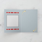 Rustrode Gingham Kerstkaart met Festieve Strik Kaart (Binnen)