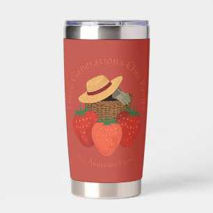 Rustrode Strawberryenveld Familierecept Tumbler Geïsoleerde Drinkbeker