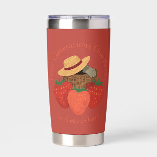 Rustrode Strawberryenveld Familierecept Tumbler Geïsoleerde Drinkbeker