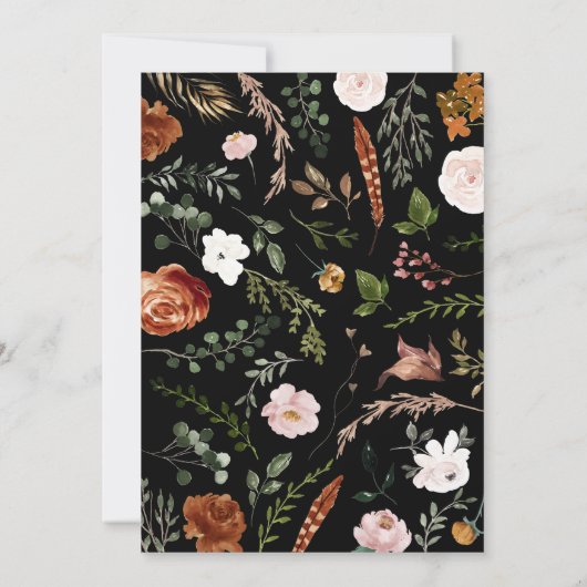 Rustroest terracotta floral vrijgezellenfeest kaart (Achterkant)