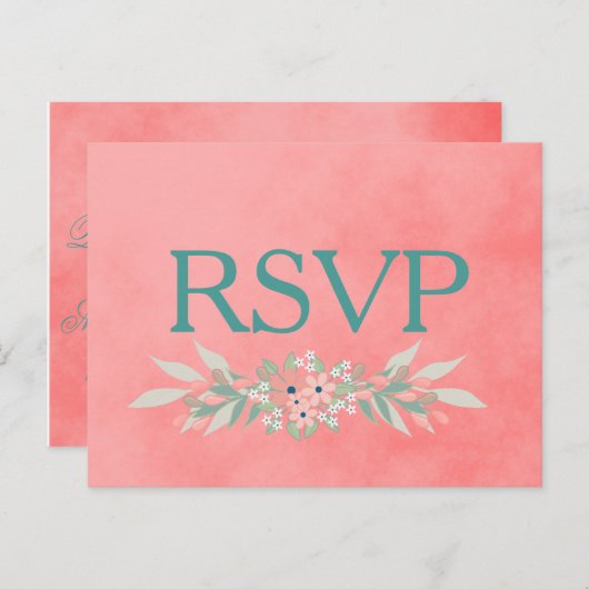 Rustroze RSVP Uitnodiging Briefkaart (Voorkant / Achterkant)