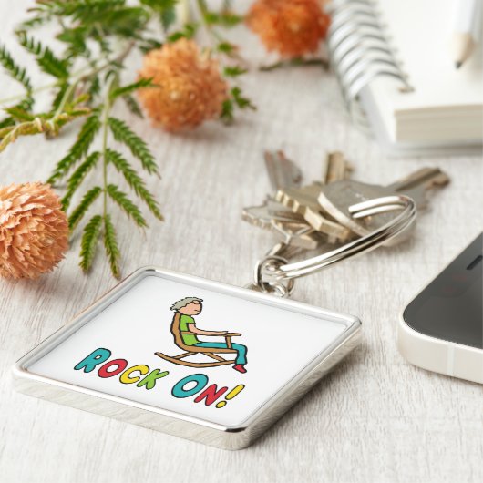 Ruststoel voor pensionering sleutelhanger (Zijkant)