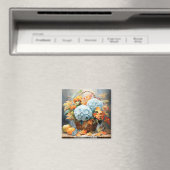 Rustwaterverf herfst bloemstuk mand magneet (Insitu (Vaatwasser))