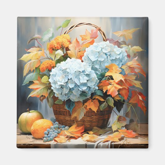 Rustwaterverf herfst bloemstuk mand magneet (Voorkant)