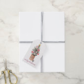 Rustwaterverf Kerstboom Cadeaulabel (Met Touw)