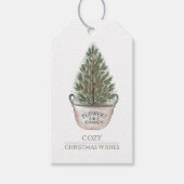 Rustwaterverf Kerstboom Cadeaulabel (Voorkant)