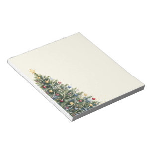 Rustwaterverf Kerstboom Kerstvakantie Notitieblok