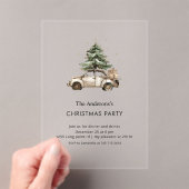 Rustwaterverf Kerstmis met Oude Auto Acryl Uitnodigingen (Insitu (Draagbaar))