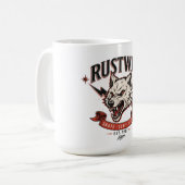 Rustwire Wolf Schedel T-Shirt Koffiemok (Voorkant links)