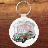 Rusty 1950 Buick met Emblem Sleutelhanger (Voorkant)