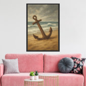 Rusty Anchor aan de kust Canvas Afdruk (Insitu (Woonkamer))