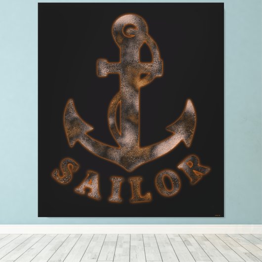 Rusty Anchor Canvas Afdruk (Insitu (Houten vloer))