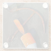 Rusty Anchor en Buoy op een strand Glazen Onderzetter (Achterkant)