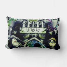 Rusty and Mossy Engine Double Sided Dieselpunk Th Kussen