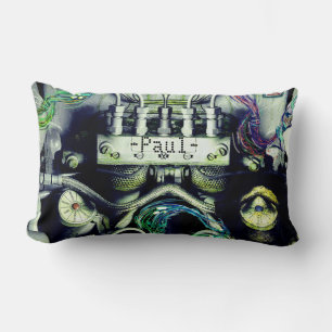 Rusty and Mossy Engine Double Sided Dieselpunk Th Kussen