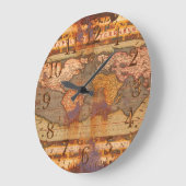 Rusty Antiek Old Wereldkaart History Designer Klok (Hoek)