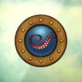 Rusty Antiek Ship Porthole Deep Zee Octopus Raamsticker (Vel 3)