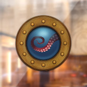 Rusty Antiek Ship Porthole Deep Zee Octopus Raamsticker (Vel 2)