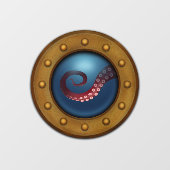 Rusty Antiek Ship Porthole Deep Zee Octopus Raamsticker (Vel)