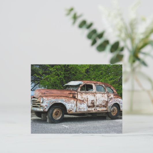 Rusty Antique Car Briefkaart (Staand voorkant)