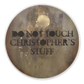 Rusty betonbruin faux gouden schedel op maat keramische knop (Voorkant)