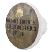 Rusty betonbruin faux gouden schedel op maat keramische knop (Rechts)