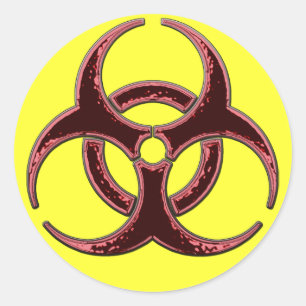 Rusty Bio Hazard Symbool Ronde Sticker