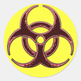 Rusty Bio Hazard Symbool Ronde Sticker
