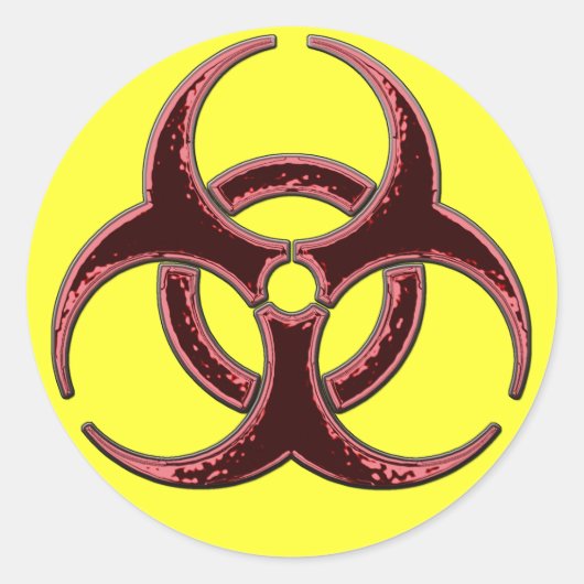 Rusty Bio Hazard Symbool Ronde Sticker (Voorkant)