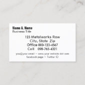 Rusty Black Metal Grunge Background Visitekaartje (Achterkant)