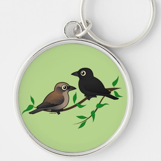 Rusty Blackbird Pair Sleutelhanger (Voorkant)